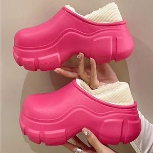 Pink Thick Sole Clogs